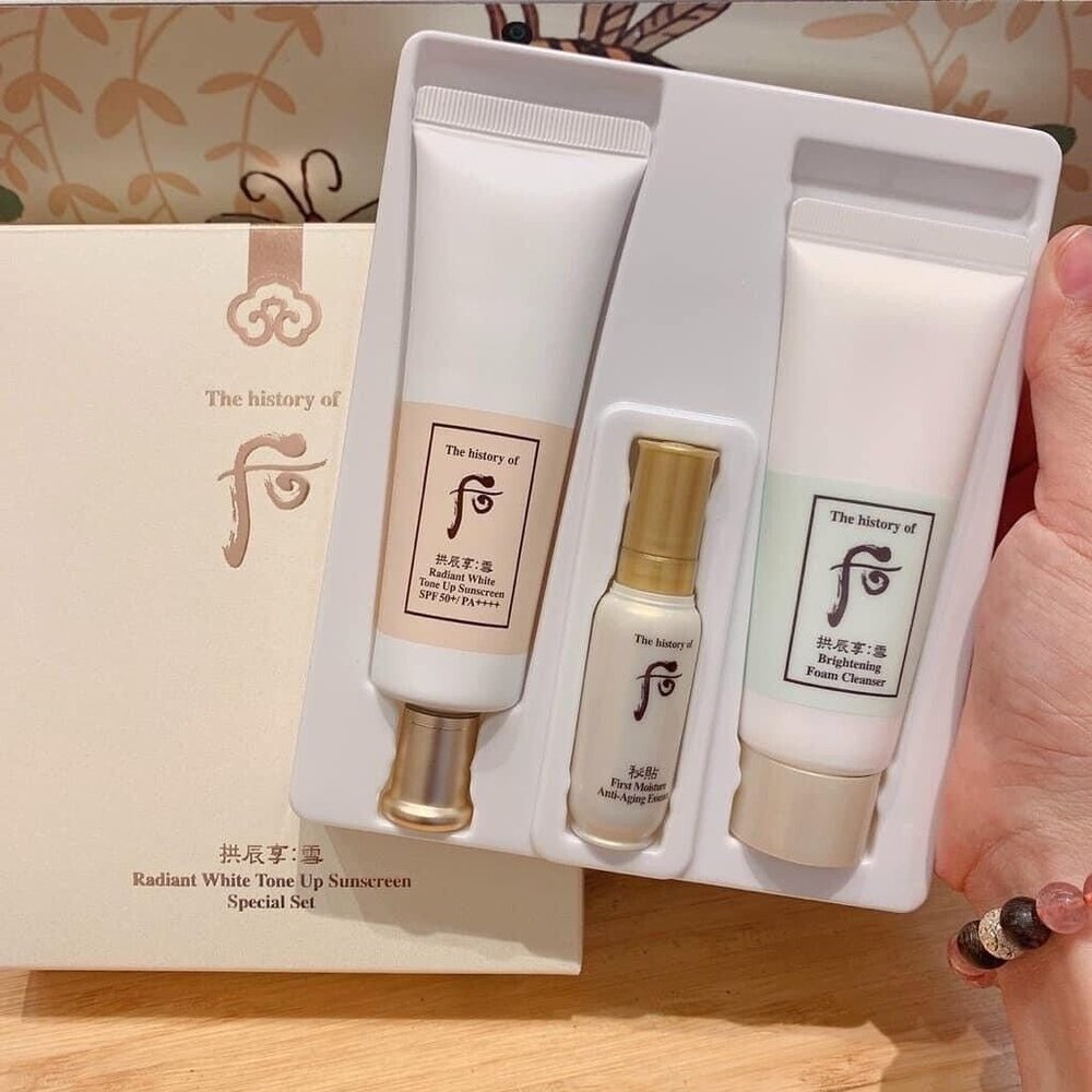 The History of Whoo Radiant White Tone Up Sunscreen 50ml Set SPF50+/PA++++